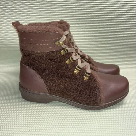 Spenco Deschutes River Boot Ankle Bootie Fur Lined Women's Size 8.5D Brown NWOT - Picture 1 of 11